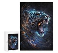 300 PCS Jigsaws for Adults Puzzle Flame Tiger Artwork Adult Jigsaw Relax Games Difficult Challenge Challenging To Complete 300 PCS