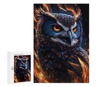 300 PCS Jigsaws for Adults Puzzle Flaming Owl Artwork -1 Puzzles for Teenagerss Birthday Present Help The Brain Exercise Challenging Game Gifts 300 PCS