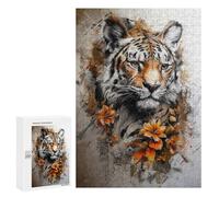300 PCS Jigsaws for Adults Puzzle Floral Tiger Puzzles for Adults Hands-on Game Hand Speed Race Great Gift for Gaming 300 PCS