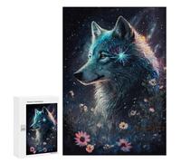 300 PCS Jigsaws for Adults Puzzle Galactic Wolf Fantasy Art Print Puzzles for Teenagerss Birthday Present Help The Brain Exercise Challenging Game Gifts 300 PCS