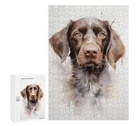 300 PCS Jigsaws for Adults Puzzle German Wirehaired Dog Puzzles for Adults Hands-on Game Hand Speed Race Great Gift for Gaming 300 PCS