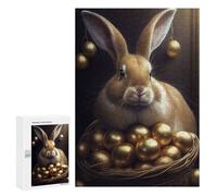 300 PCS Jigsaws for Adults Puzzle Golden Egg Basket with Bunny-1 Adult Jigsaw Relax Games Difficult Challenge Challenging To Complete 300 PCS