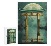 300 PCS Jigsaws for Adults Puzzle Golden Torii Gate Under Moon Puzzles for Adults Toy Wall Decor Enhance Memory Gifts for Friends And Family 300 PCS