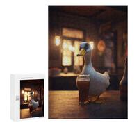 300 PCS Jigsaws for Adults Puzzle Goose Drinking Beer at Bar Jigsaw for Adults Fun Games Presents for Women Challenging To Complete 300 PCS