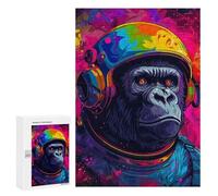 300 PCS Jigsaws for Adults Puzzle Gorilla Astronaut Space Jigsaw for Adults Fun Games Presents for Women Challenging To Complete 300 PCS