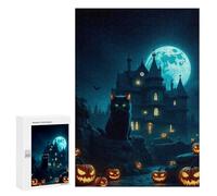 300 PCS Jigsaws for Adults Puzzle Halloween Haunted House Puzzles for Adults Toy Wall Decor Enhance Memory Gifts for Friends And Family 300 PCS