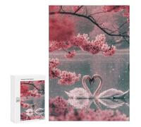 300 PCS Jigsaws for Adults Puzzle Heart Shaped Love Swans Jigsaw for Adults Fun Games Presents for Women Challenging To Complete 300 PCS