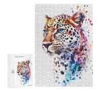 300 PCS Jigsaws for Adults Puzzle Leopard Watercolor Art Jigsaw for Adults Fun Games Presents for Women Challenging To Complete 300 PCS
