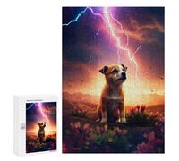 300 PCS Jigsaws for Adults Puzzle Lightning Dog in Fantasy Landscape Puzzle for Adults Family Game Difficult Challenge Gifts for Friends And Family 300 PCS