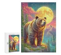 300 PCS Jigsaws for Adults Puzzle Magical Moonlit Bear Scene Jigsaw Puzzles for Adults For Family Fun for Birthday, Chrismas Unique Challenge Game 300 PCS
