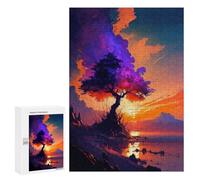 300 PCS Jigsaws for Adults Puzzle Majestic Tree by The Lake Puzzles for Adults Hands-on Game Hand Speed Race Great Gift for Gaming 300 PCS