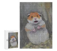 300 PCS Jigsaws for Adults Puzzle Meme Hamster Art Animal Puzzles for Adults Hands-on Game Hand Speed Race Great Gift for Gaming 300 PCS