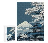 300 PCS Jigsaws for Adults Puzzle Mount Fuji And Traditional Japanese House Jigsaw for Adults Fun Games Presents for Women Challenging To Complete 300 PCS