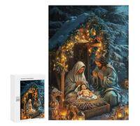 300 PCS Jigsaws for Adults Puzzle Nativity Scene Holy Jigsaws for Adults Fun Games Stress Reliever Challenging To Complete 300 PCS
