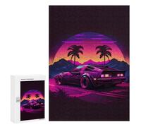 300 PCS Jigsaws for Adults Puzzle Neon Desert Drive Jigsaw for Adults Fun Games Presents for Women Challenging To Complete 300 PCS