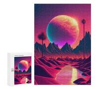 300 PCS Jigsaws for Adults Puzzle Neon Desert Oasis -1 Puzzle for Adults Family Game Difficult Challenge Gifts for Friends And Family 300 PCS