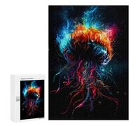 300 PCS Jigsaws for Adults Puzzle Neon Jellyfish Dance Jigsaw Puzzle Hands-on Game But Fun And Humorous Birthday Present, Gifts, 300 PCS