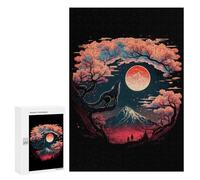 300 PCS Jigsaws for Adults Puzzle Night Fuji Mountain Puzzles for Adults Hands-on Game Hand Speed Race Great Gift for Gaming 300 PCS