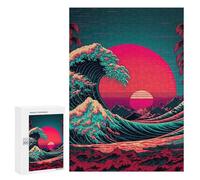 300 PCS Jigsaws for Adults Puzzle Ocean Wave Japan Jigsaw Puzzle Hands-on Game But Fun And Humorous Birthday Present, Gifts, 300 PCS