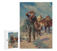 300 PCS Jigsaws for Adults Puzzle Old Man Looking For A Road Jigsaw for Adults Fun Games Presents for Women Challenging To Complete 300 PCS