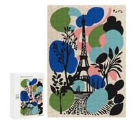 300 PCS Jigsaws for Adults Puzzle Paris Eiffel Tower Colorful Illustration Jigsaw Puzzle Hands-on Game But Fun And Humorous Birthday Present, Gifts, 300 PCS