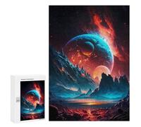 300 PCS Jigsaws for Adults Puzzle Planetary Sunset Landscape Puzzle for Adults Family Game Difficult Challenge Gifts for Friends And Family 300 PCS