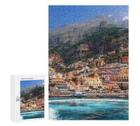 300 PCS Jigsaws for Adults Puzzle Positano's Colorful Coastal Charm Jigsaw Puzzle Hands-on Game But Fun And Humorous Birthday Present, Gifts, 300 PCS