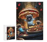 300 PCS Jigsaws for Adults Puzzle Pug Party Jigsaws for Adults Fun Games Stress Reliever Challenging To Complete 300 PCS
