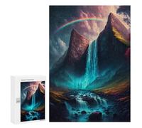 300 PCS Jigsaws for Adults Puzzle Rainbow Mountain Falls -1 Puzzle for Adults Family Game Difficult Challenge Gifts for Friends And Family 300 PCS