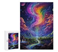 `300 PCS Jigsaws for Adults Puzzle Rainbow River in Fantasy Land Adult Jigsaw Puzzle Toy Wall Decor Wall Art Challenging To Complete 300 PCS