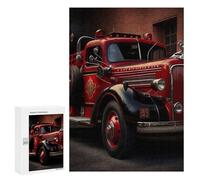 300 PCS Jigsaws for Adults Puzzle Retro Fire Engine Jigsaw for Adults Fun Games Presents for Women Challenging To Complete 300 PCS