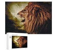 `300 PCS Jigsaws for Adults Puzzle Roaring Lion in Stormy Sky Adult Jigsaw Puzzle Toy Wall Decor Wall Art Challenging To Complete 300 PCS