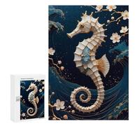 300 PCS Jigsaws for Adults Puzzle Seahorse Kintsugi Art Jigsaw for Adults Fun Games Presents for Women Challenging To Complete 300 PCS