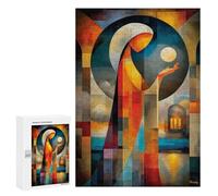300 PCS Jigsaws for Adults Puzzle Selene - Cubist Minimal Mythology Abstract Jigsaws for Adults Fun Games Stress Reliever Challenging To Complete 300 PCS