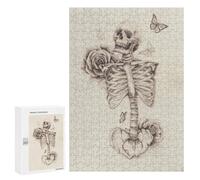 300 PCS Jigsaws for Adults Puzzle Skeleton And Roses Jigsaws for Adults Fun Games Stress Reliever Challenging To Complete 300 PCS