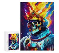 `300 PCS Jigsaws for Adults Puzzle Skull Astronaut with Crown Adult Jigsaw Puzzle Toy Wall Decor Wall Art Challenging To Complete 300 PCS