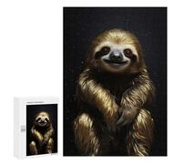 300 PCS Jigsaws for Adults Puzzle Sloth Gold Animal Jigsaw for Adults Fun Games Presents for Women Challenging To Complete 300 PCS