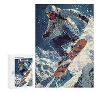 300 PCS Jigsaws for Adults Puzzle Snowboarder in Flight Jigsaw for Adults Fun Games Presents for Women Challenging To Complete 300 PCS