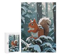 300 PCS Jigsaws for Adults Puzzle Squirrel Winter Puzzles for Adults Hands-on Game Hand Speed Race Great Gift for Gaming 300 PCS