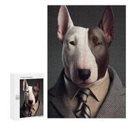 300 PCS Jigsaws for Adults Puzzle Stylish Bull Terrier in Suit Jigsaw Puzzle Hands-on Game But Fun And Humorous Birthday Present, Gifts, 300 PCS