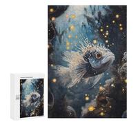 300 PCS Jigsaws for Adults Puzzle Stylized Fish in Underwater Scene Jigsaw for Adults Fun Games Presents for Women Challenging To Complete 300 PCS