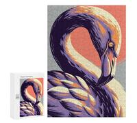 300 PCS Jigsaws for Adults Puzzle Stylized Flamingo Portrait with Bold Colors Jigsaws for Adults Fun Games Stress Reliever Challenging To Complete 300 PCS