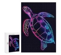 300 PCS Jigsaws for Adults Puzzle Turtle Neon Animal Adult Jigsaw Relax Games Difficult Challenge Challenging To Complete 300 PCS
