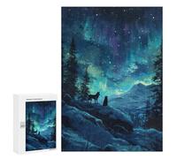 300 PCS Jigsaws for Adults Puzzle Two Wolves Howling Adult Jigsaw Relax Games Difficult Challenge Challenging To Complete 300 PCS