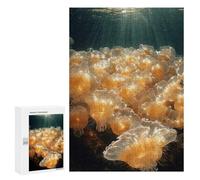 300 PCS Jigsaws for Adults Puzzle Underwater Jellyfish Bloom with Sun Rays Puzzles for Teenagerss Birthday Present Help The Brain Exercise Challenging Game Gifts 300 PCS