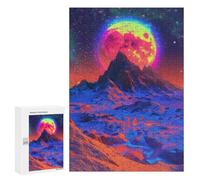 300 PCS Jigsaws for Adults Puzzle Vivid Fantasy Landscape with Mountain And Moon Jigsaw Puzzles for Adults For Family Fun for Birthday, Chrismas Unique Challenge Game 300 PCS