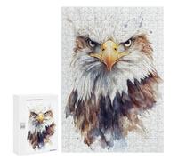 300 PCS Jigsaws for Adults Puzzle Watercolor Bald Eagle Portrait Puzzles for Adults Hands-on Game Hand Speed Race Great Gift for Gaming 300 PCS