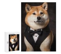 300 PCS Jigsaws for Adults Puzzle Well Dressed Shiba Inu Dog Jigsaws for Adults Fun Games Stress Reliever Challenging To Complete 300 PCS