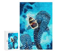 300 PCS Jigsaws for Adults Puzzle Whale Shark Watercolor Puzzles for Adults Toy Wall Decor Enhance Memory Gifts for Friends And Family 300 PCS