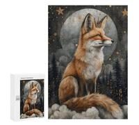 300 PCS Jigsaws for Adults Puzzle Whimsical Red Fox Artwork Jigsaw for Adults Fun Games Presents for Women Challenging To Complete 300 PCS